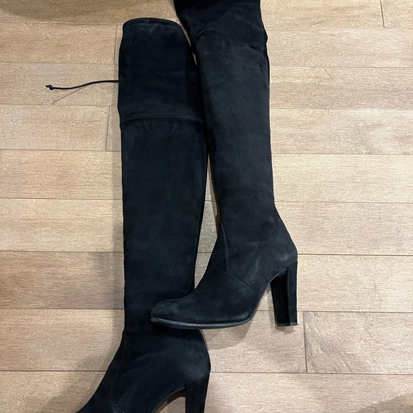Stuart weitzman highland over the knee black suede boots size 5 - Picture 3 of 7